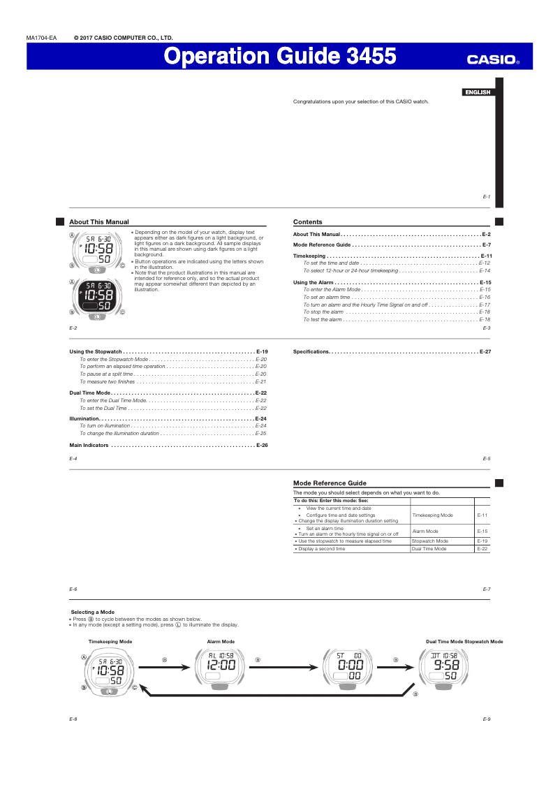 Page 1 de la notice Manuel utilisateur Casio Collection LW-203-2AVEF