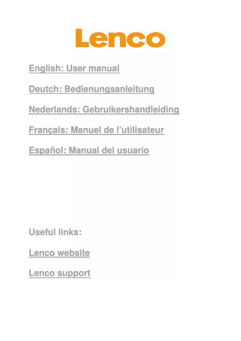 Page 1 of the manual User Manual Lenco Cartab-920