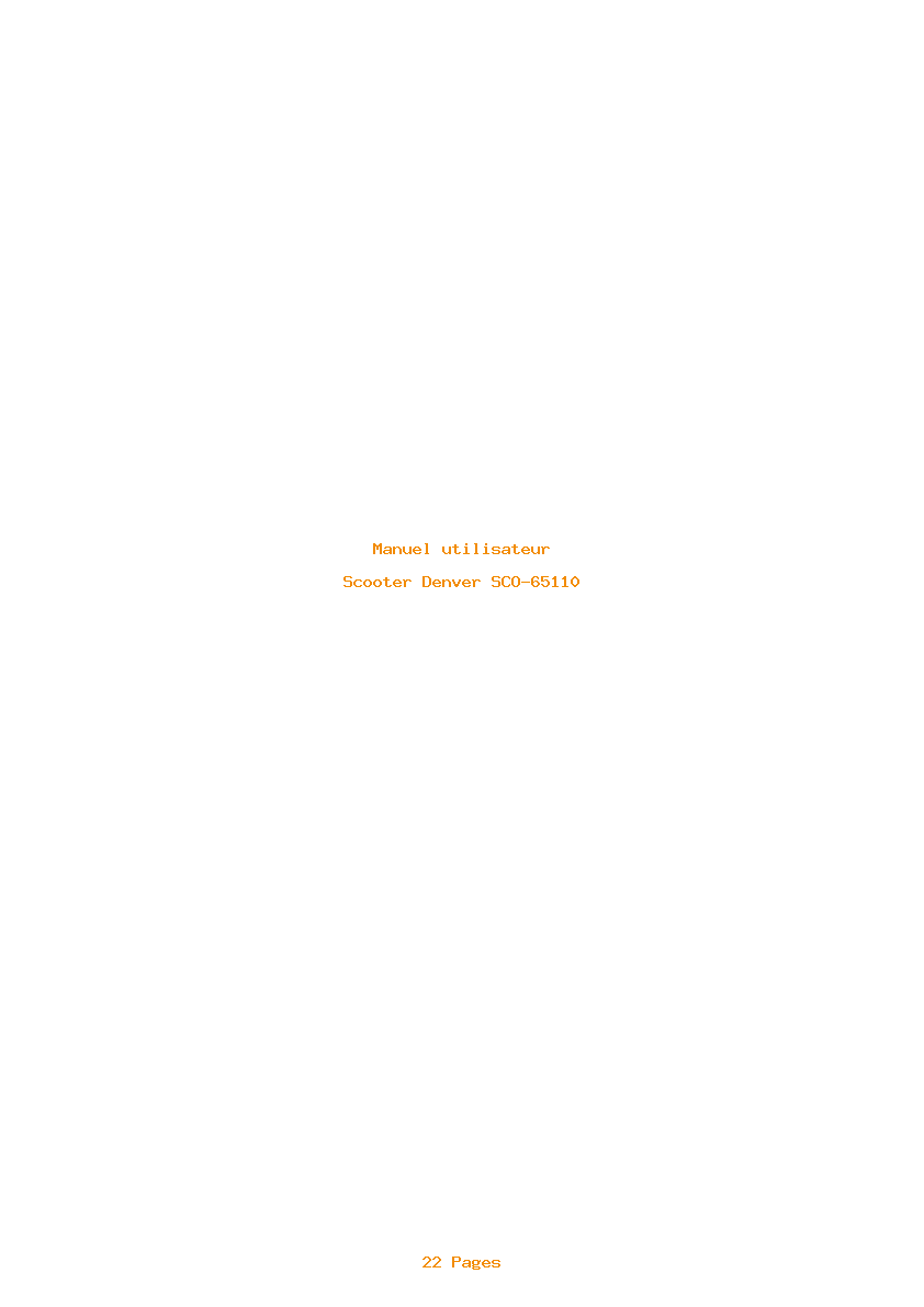 Page 1 de la notice Manuel utilisateur Denver SCO-65110