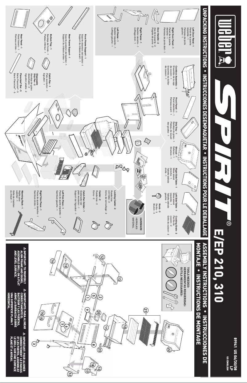 Page 1 de la notice Instructions / montage Weber Spirit EP-310