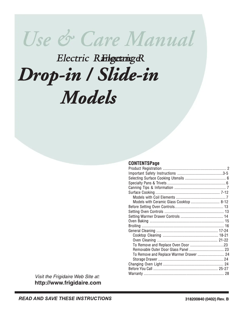 Page 1 de la notice Manuel utilisateur Frigidaire GLED388DQ