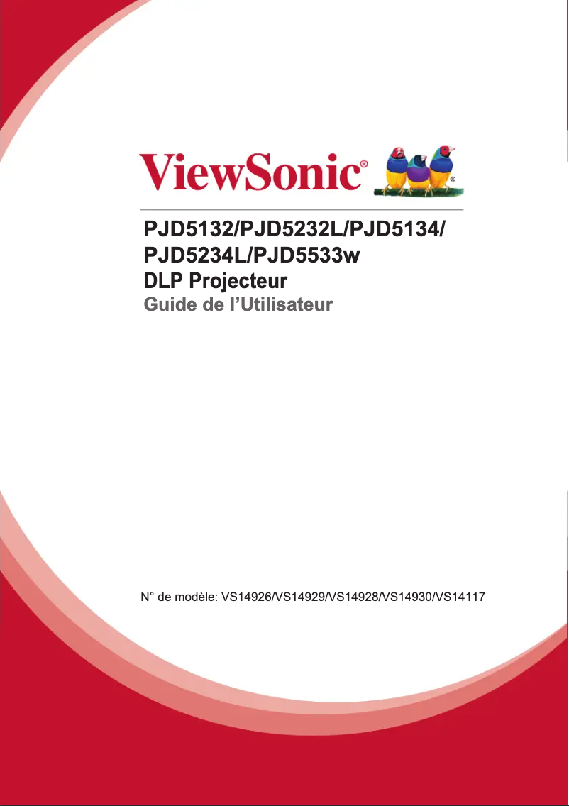Page 1 de la notice Manuel utilisateur Viewsonic PJD5132