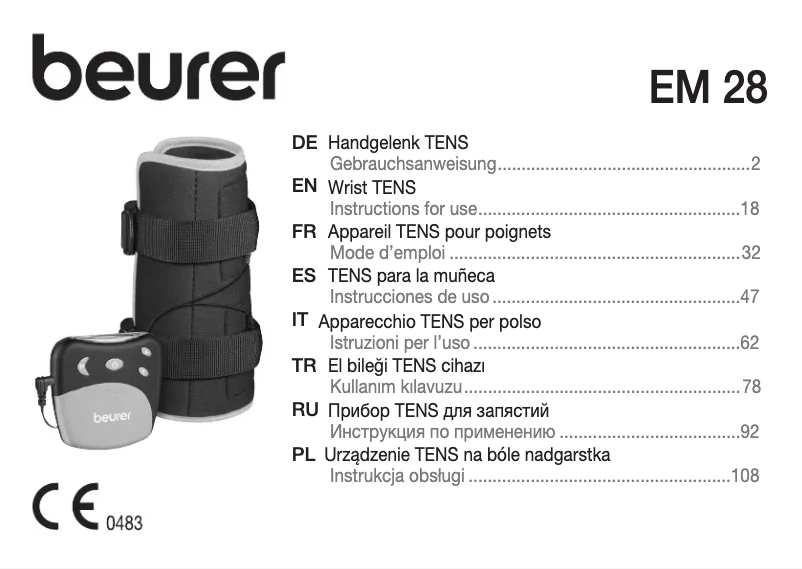 Page 1 de la notice Manuel utilisateur Beurer EM 28