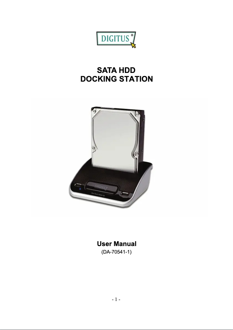 Page 1 de la notice Manuel utilisateur Digitus DA-70541-1