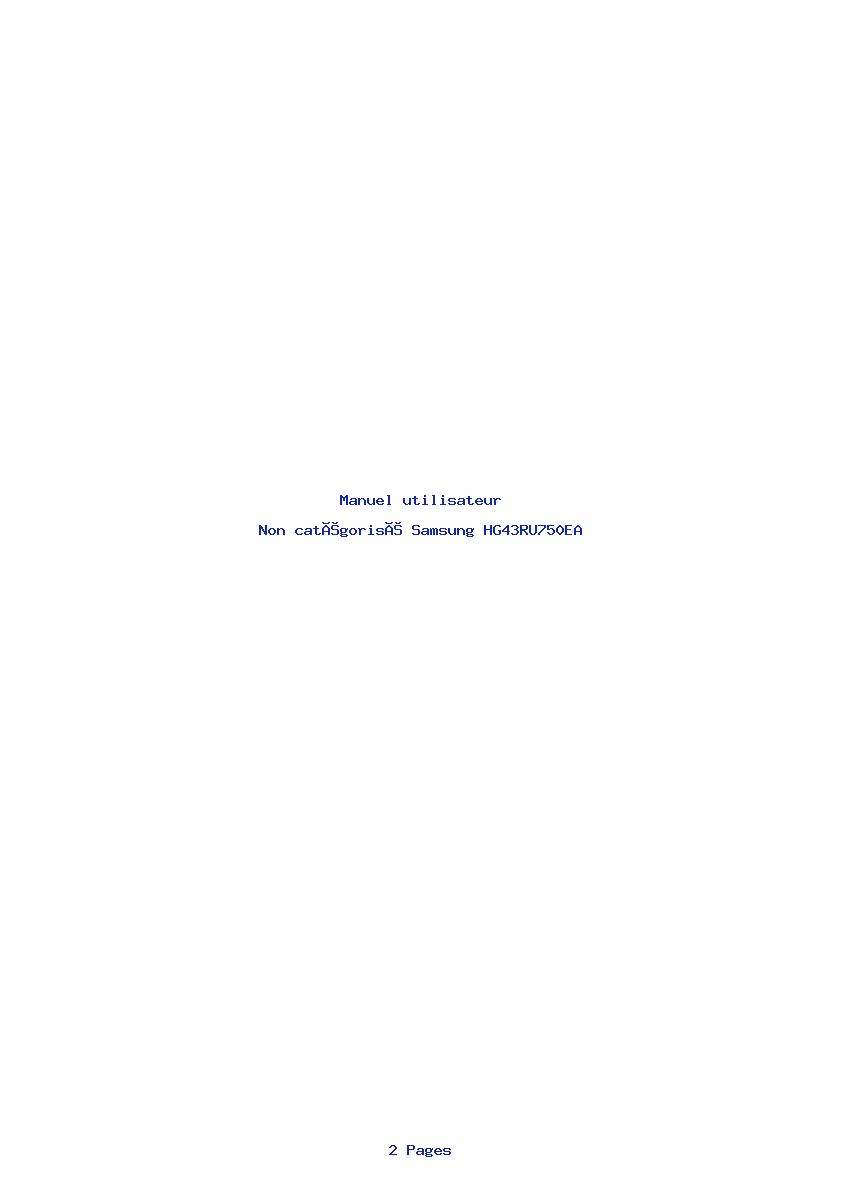 Page 1 de la notice Manuel utilisateur Samsung HG43RU750EA