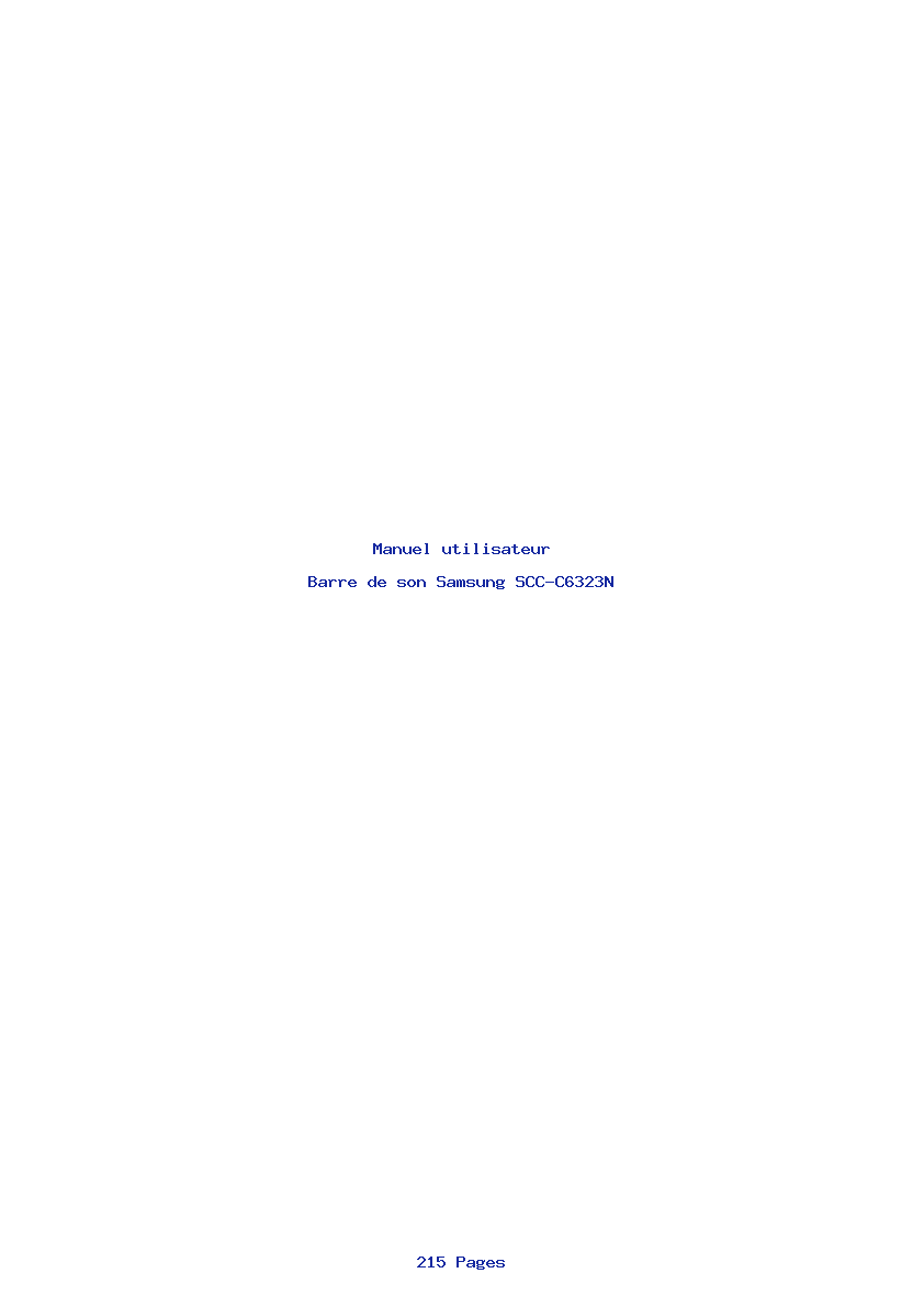 Page 1 de la notice Manuel utilisateur Samsung SCC-C6323N