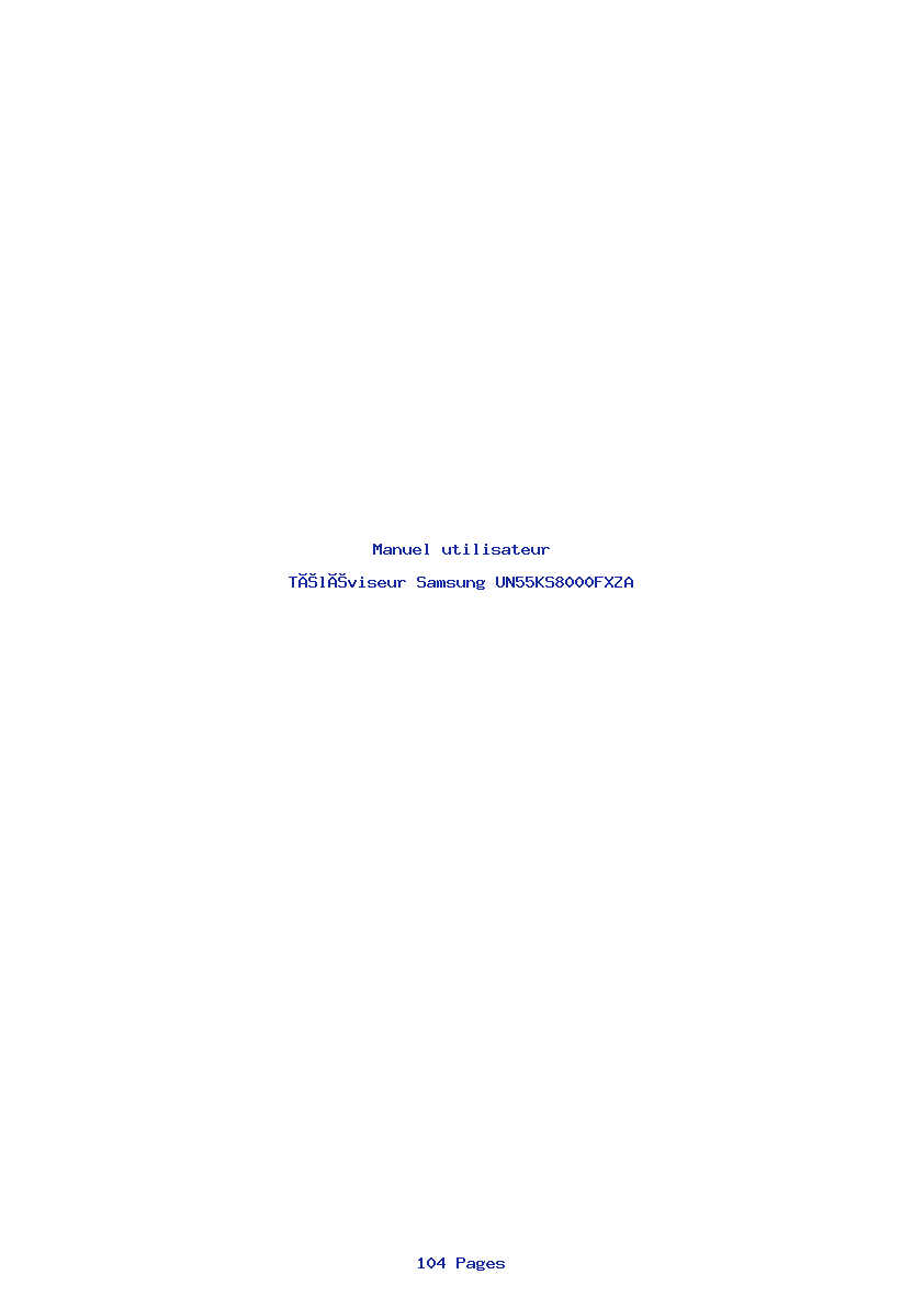 Page 1 de la notice Manuel utilisateur Samsung UN55KS8000FXZA