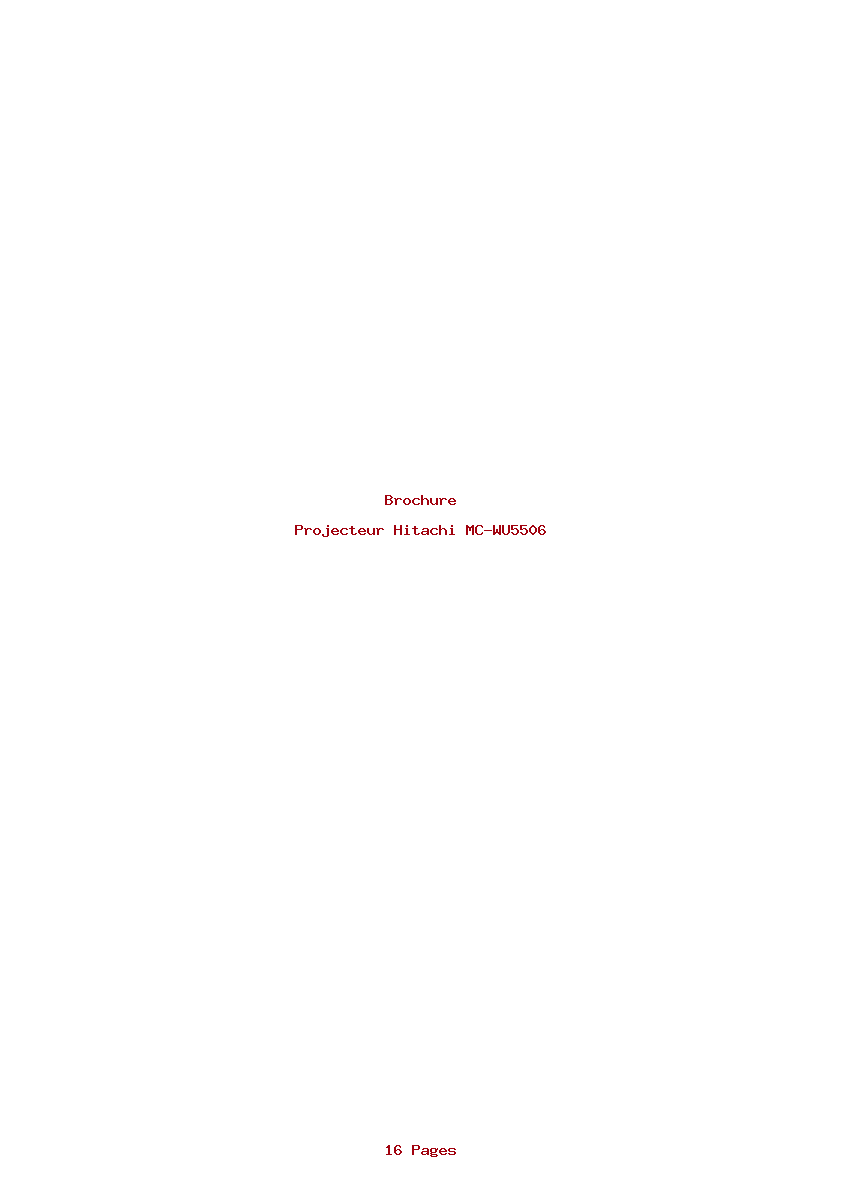 Page 1 de la notice Brochure Hitachi MC-WU5506