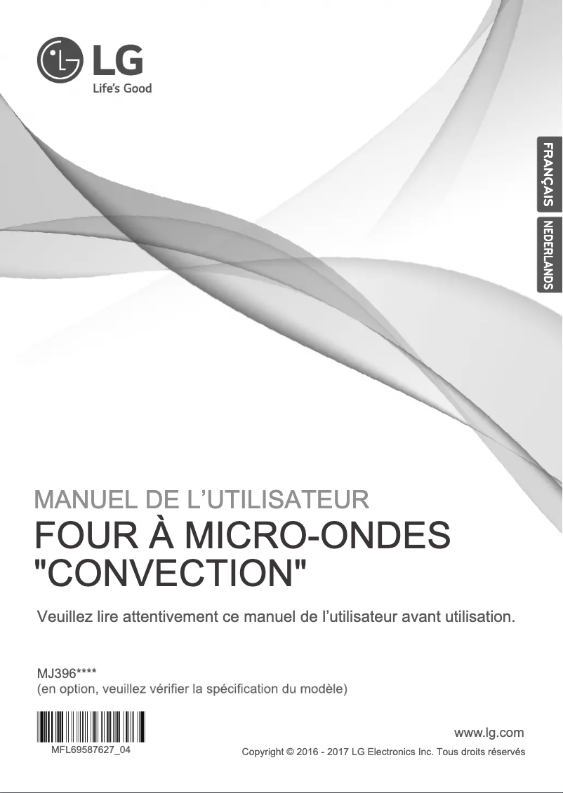 Page 1 de la notice Manuel utilisateur LG MJ3965BPS