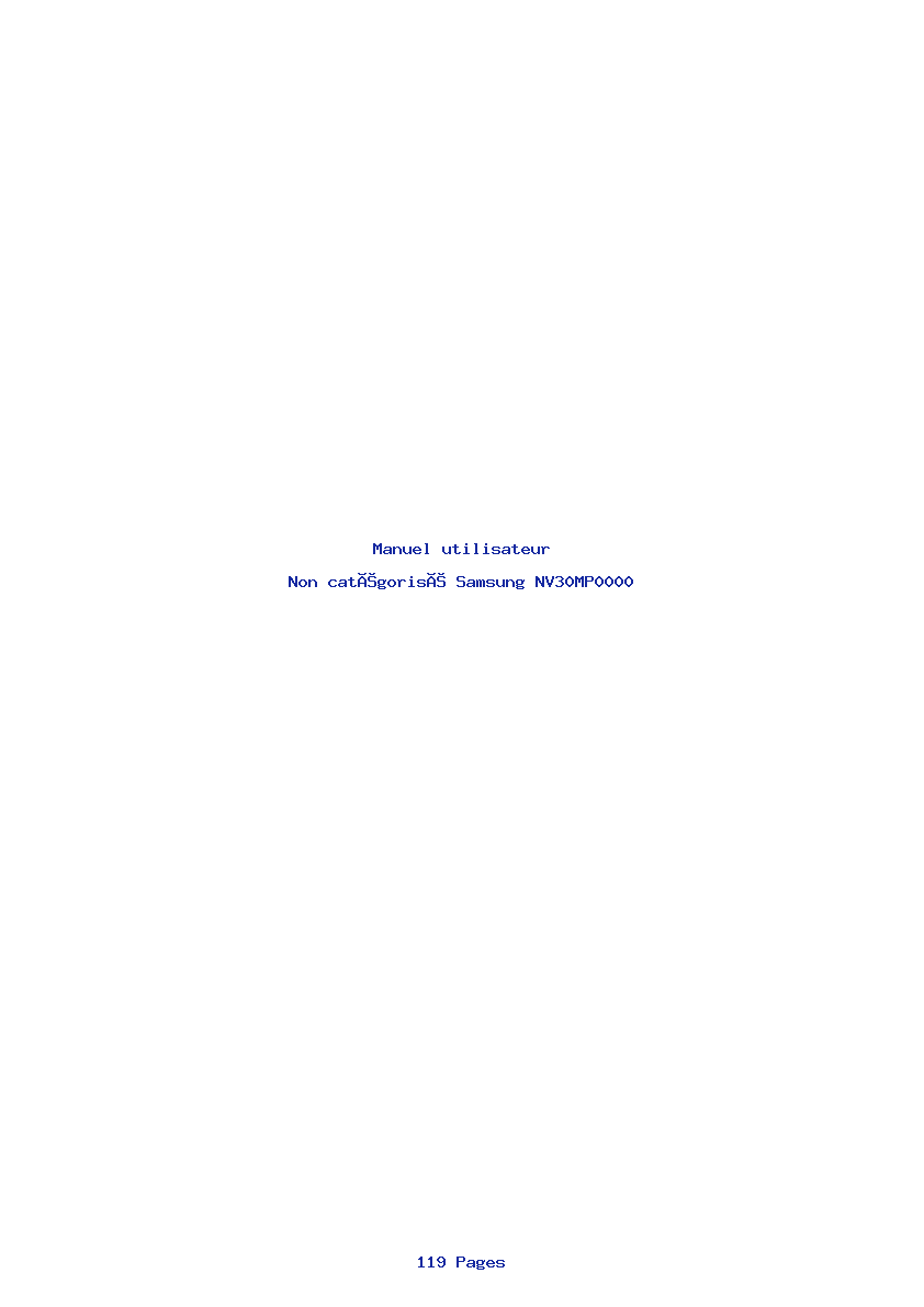 Image de la première page du manuel de l'appareil NV30MP0000