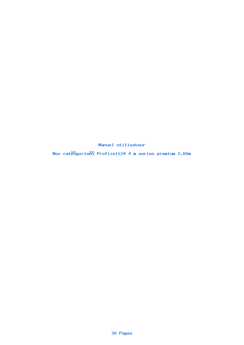 Page 1 de la notice Manuel utilisateur Profizelt24 4 m series premium 2,60m