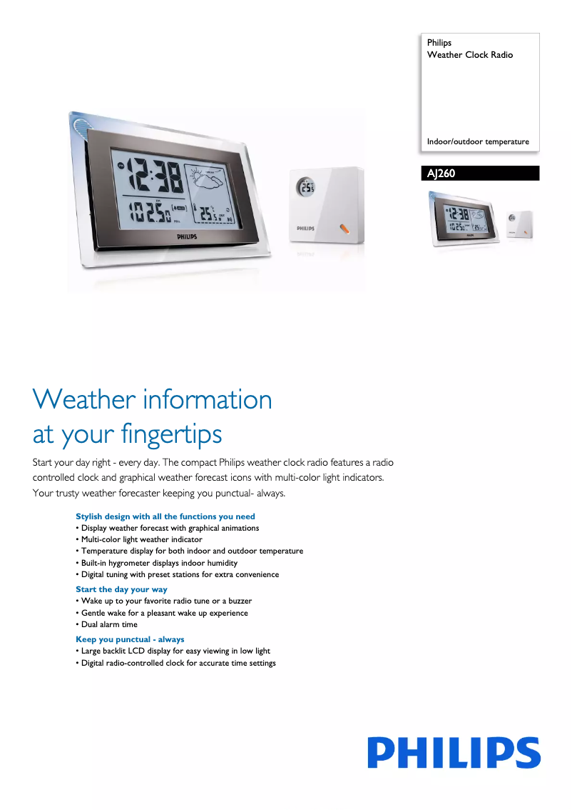 Página 1 del manual Folleto Philips AJ260