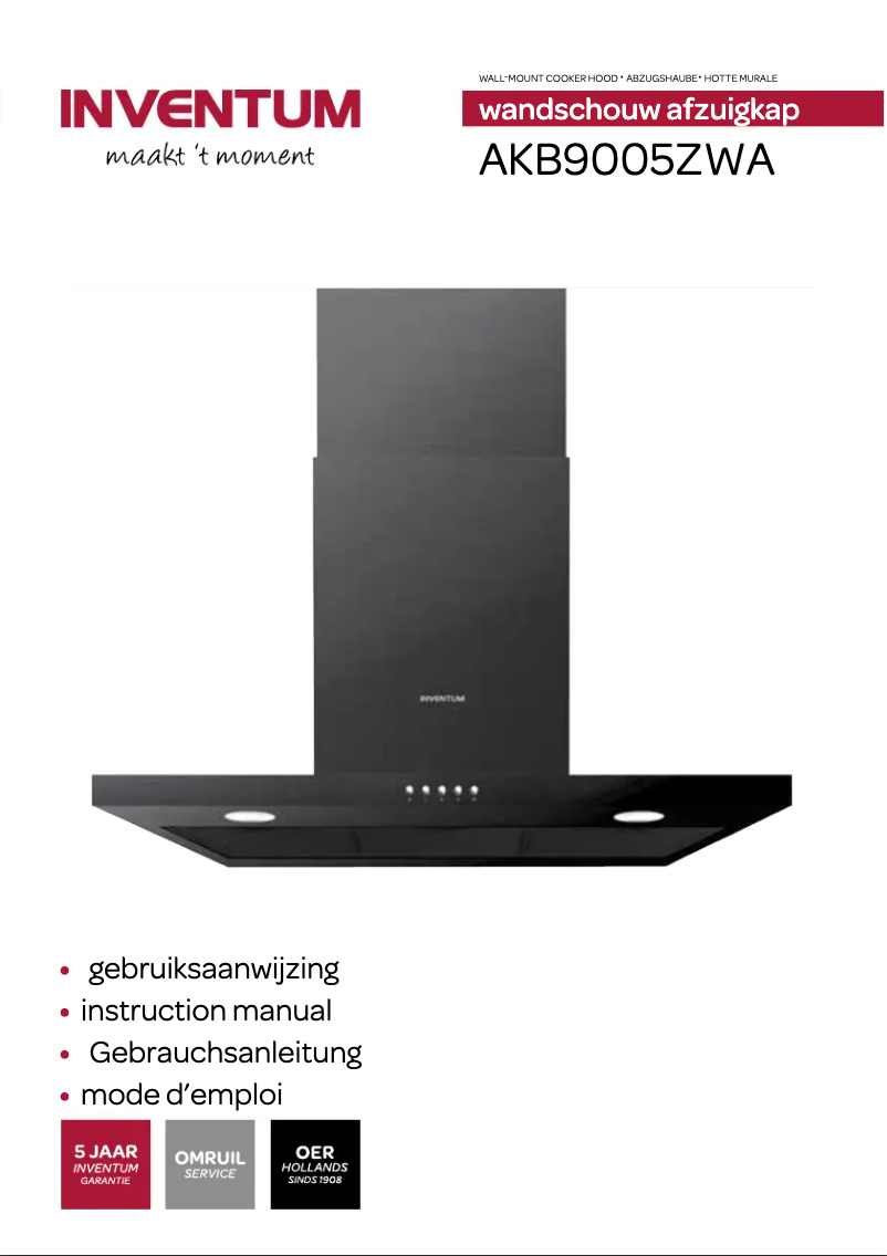 Page 1 de la notice Manuel utilisateur Inventum AKB9005ZWA