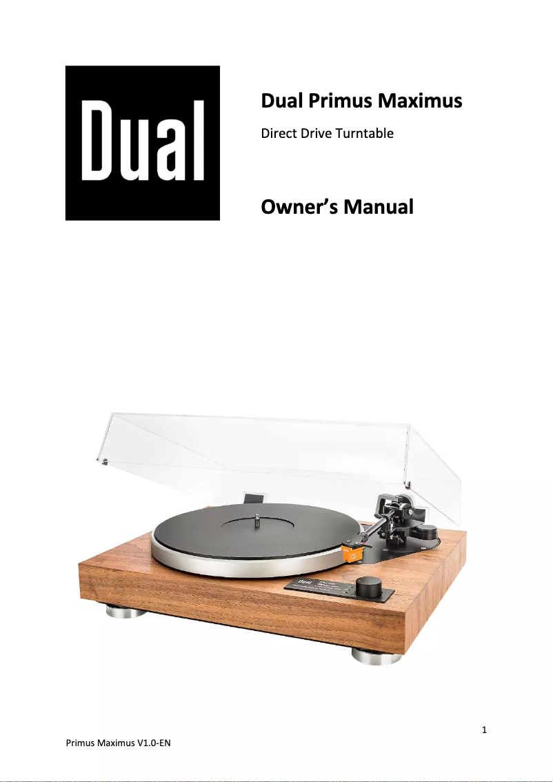 Page 1 de la notice Manuel utilisateur Dual Primus Maximus