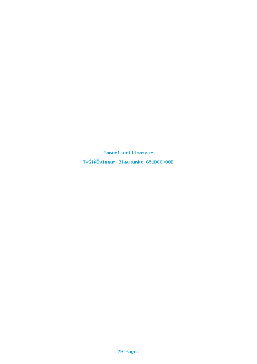 Page 1 de la notice Manuel utilisateur Blaupunkt 65UBC6000D