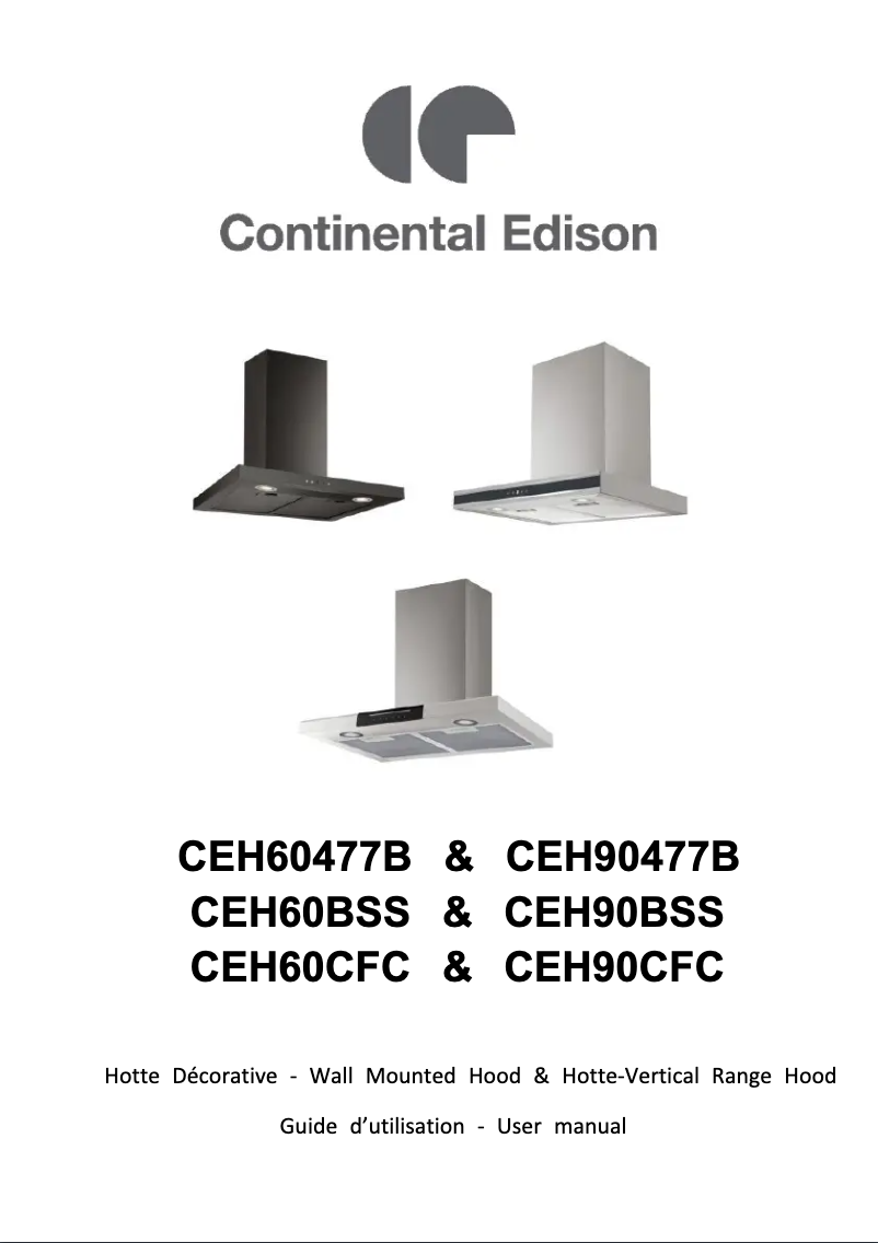 Page 1 de la notice Manuel utilisateur Continental Edison CEH60477B