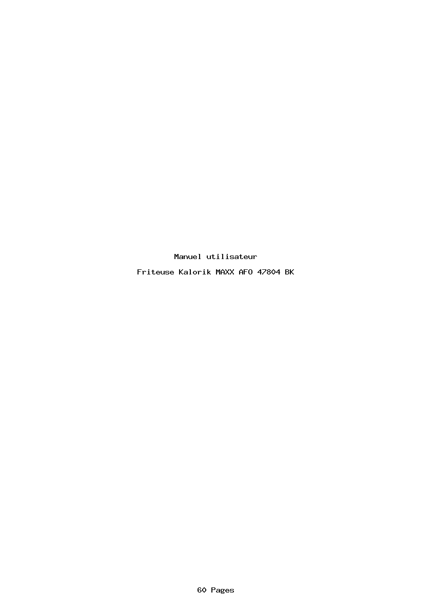 Page 1 de la notice Manuel utilisateur Kalorik MAXX AFO 47804 BK
