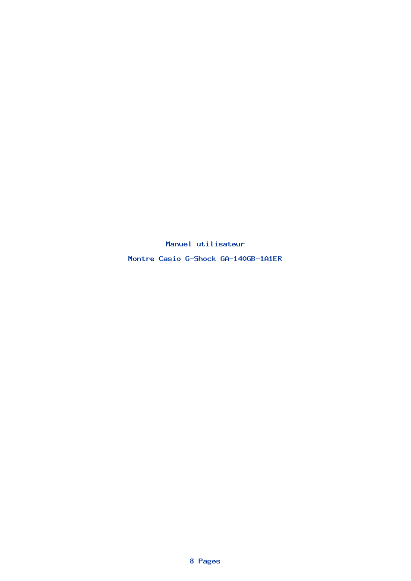 Page 1 de la notice Manuel utilisateur Casio G-Shock GA-140GB-1A1ER