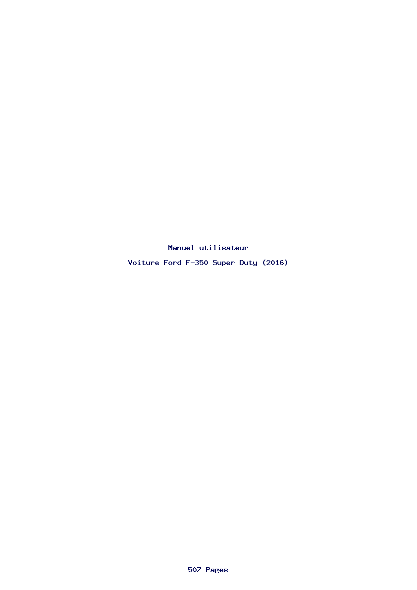 Page 1 de la notice Manuel utilisateur Ford F-350 Super Duty (2016)