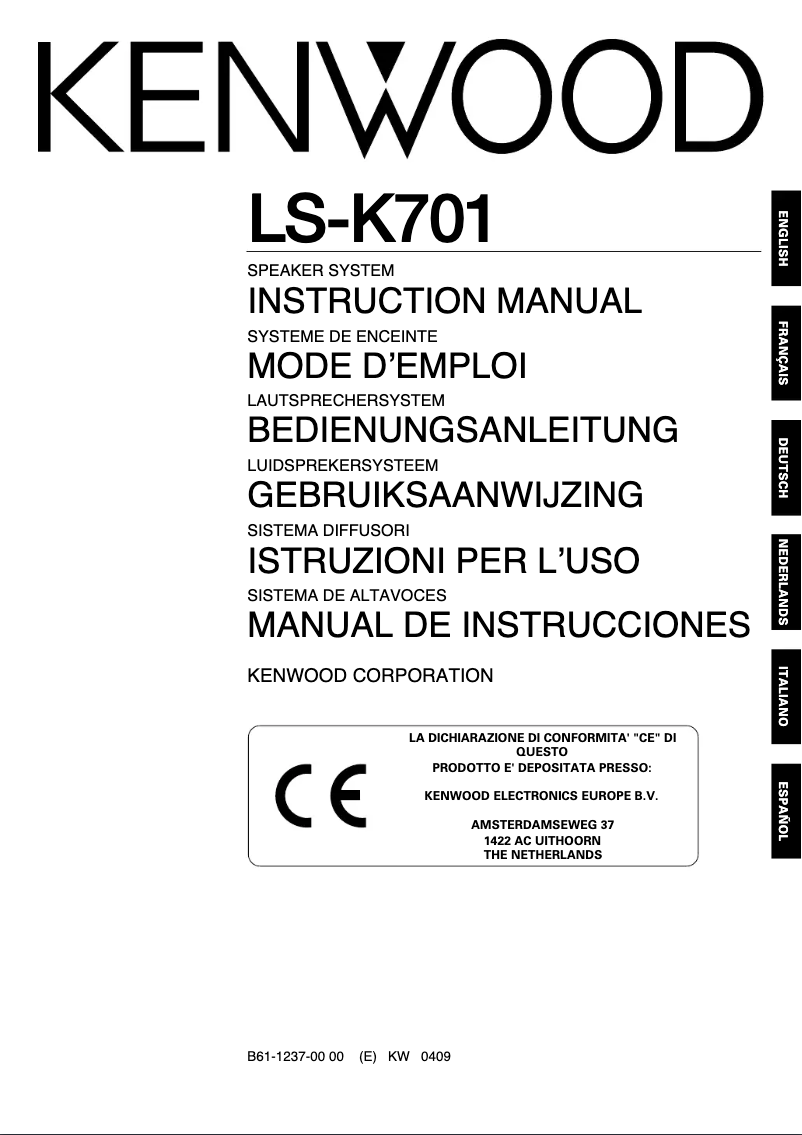 Page 1 de la notice Manuel utilisateur Kenwood LS-K701