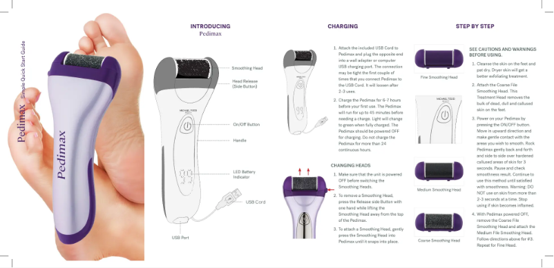 Page 1 of the manual User Manual Michael Todd Beauty Pedimax