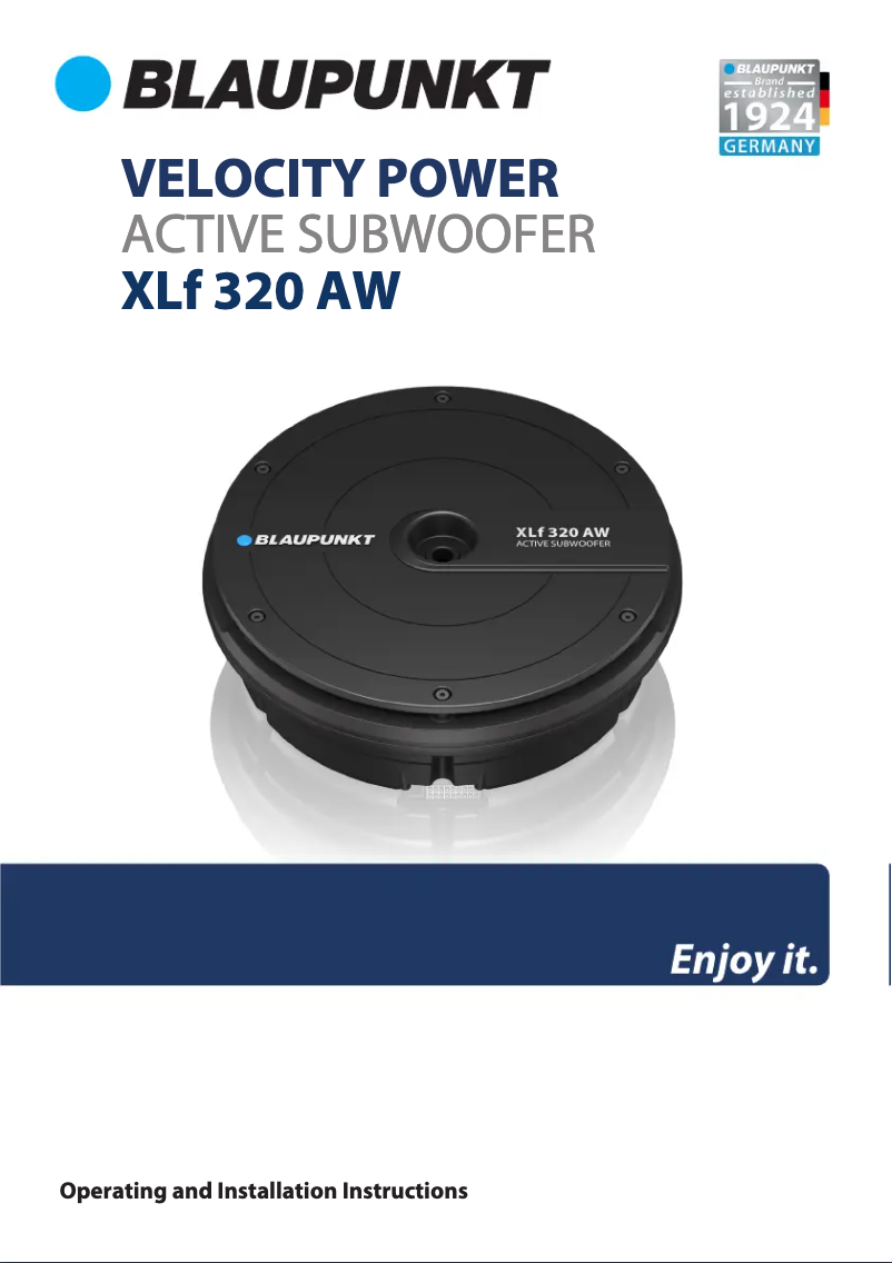 Page 1 of the manual User Manual Blaupunkt XLf 320 AW