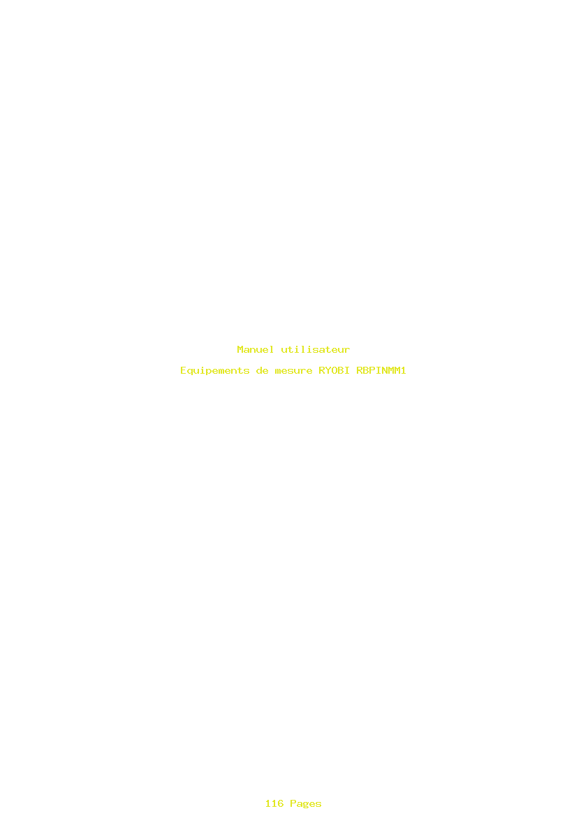 Page 1 de la notice Manuel utilisateur RYOBI RBPINMM1