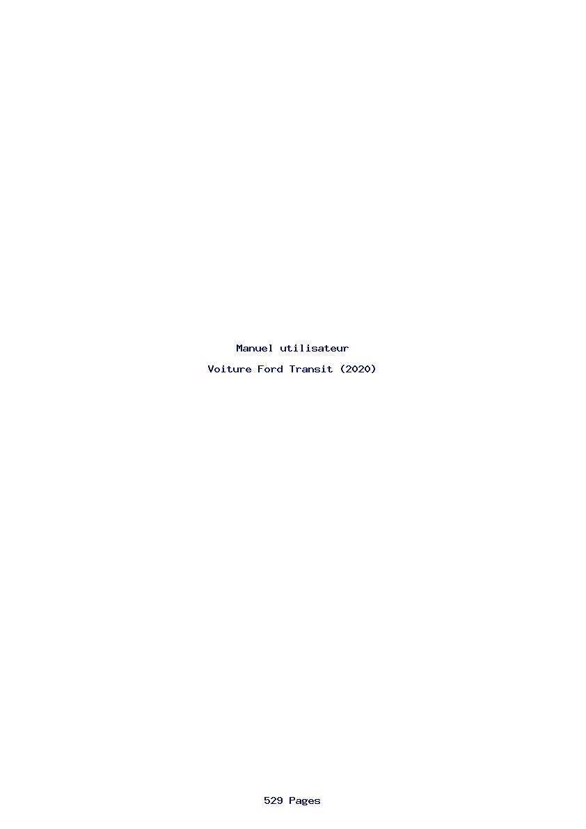 Page 1 de la notice Manuel utilisateur Ford Transit (2020)