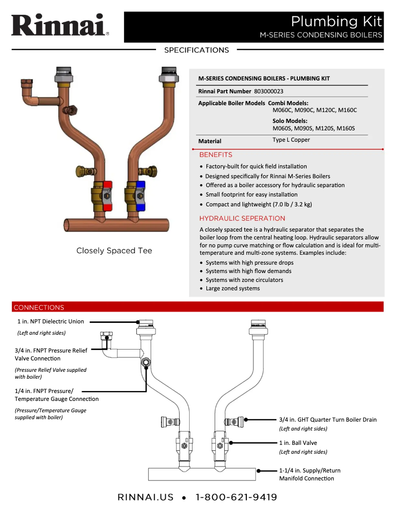 Página 1 del manual Ficha técnica Rinnai M120CN