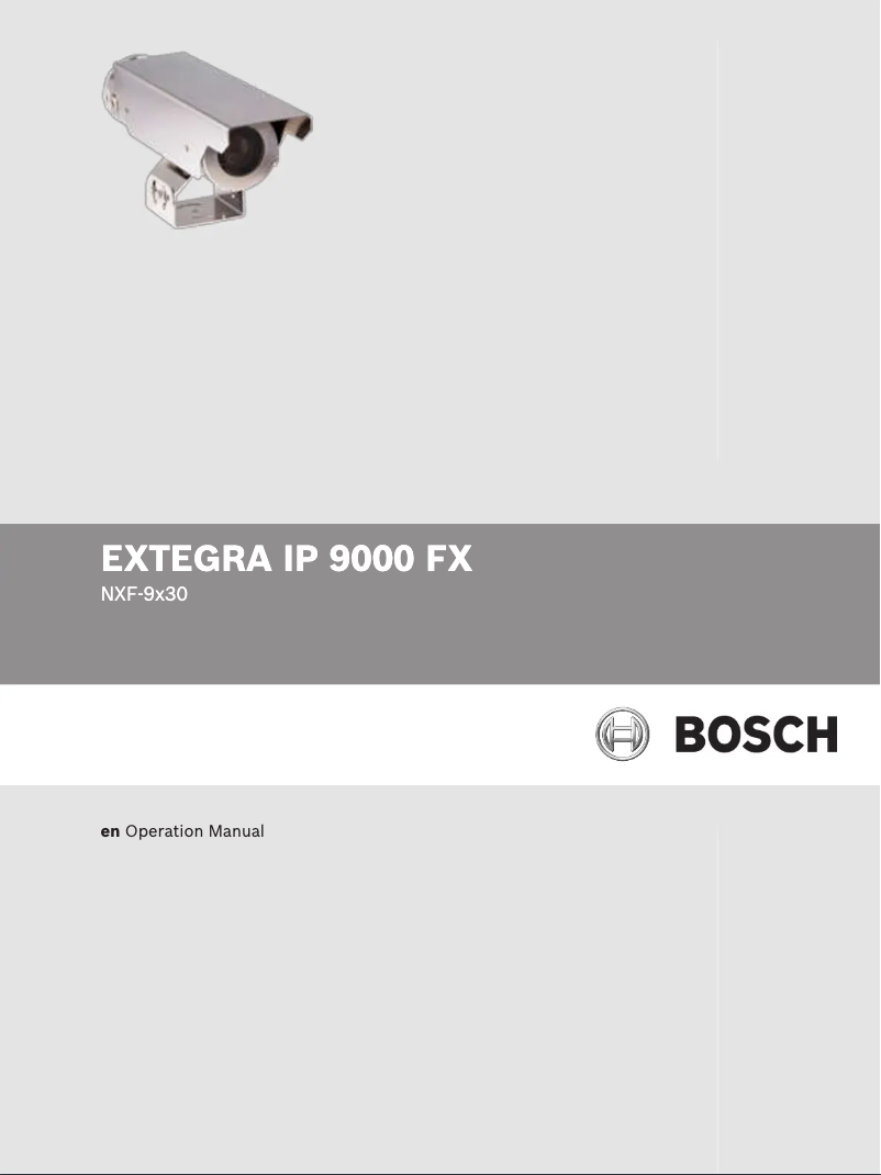 Page 1 of the manual User Manual Bosch Extegra NXF-9130