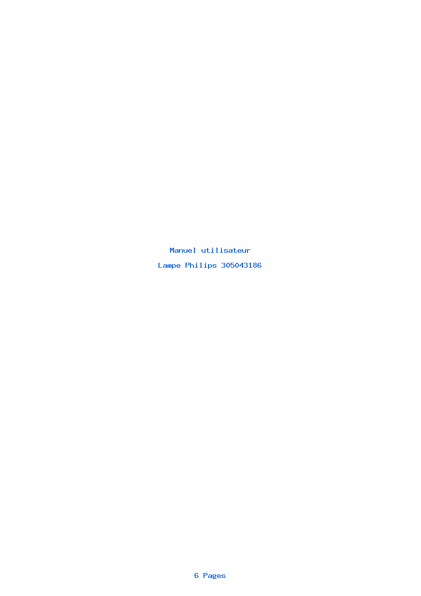Page 1 de la notice Manuel utilisateur Philips 305043186
