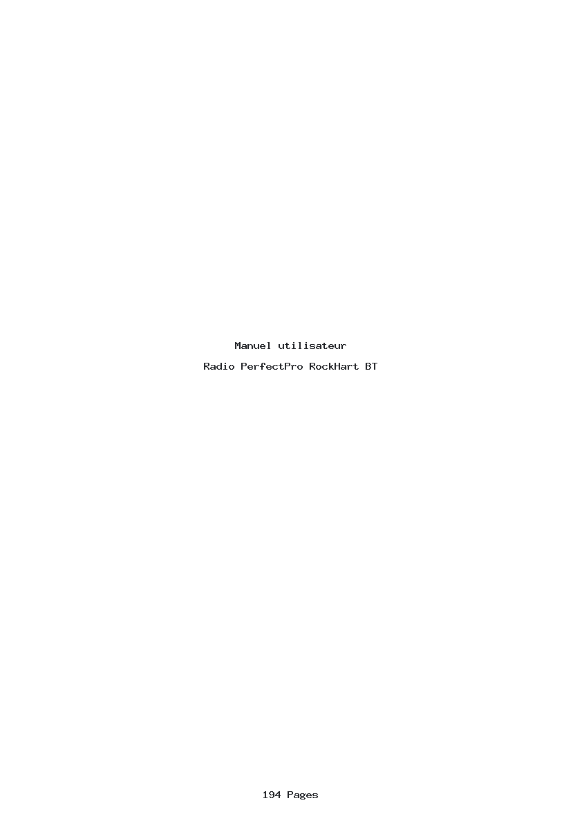 Page 1 de la notice Manuel utilisateur PerfectPro RockHart BT