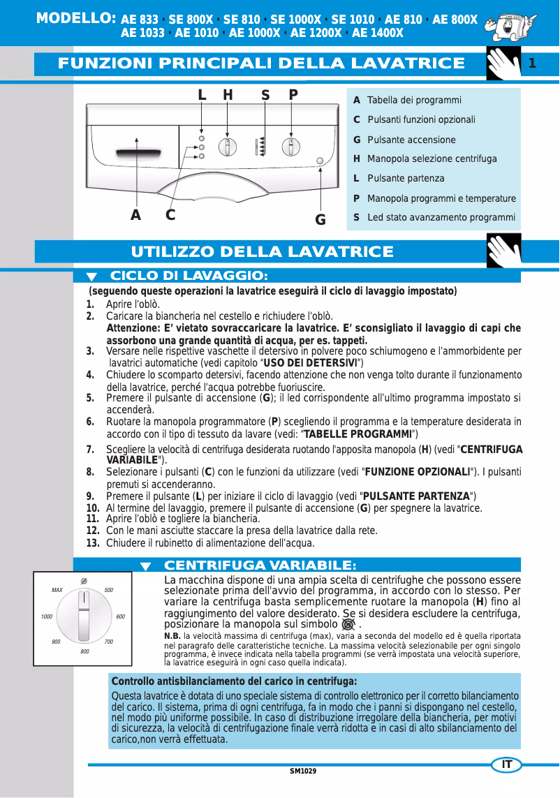 Page 1 de la notice Manuel utilisateur Ardo AE 1033