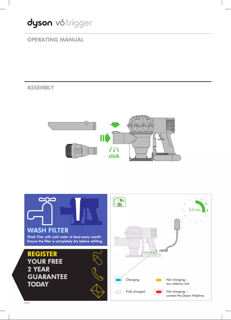 Page 1 de la notice Manuel utilisateur Dyson V6 Trigger