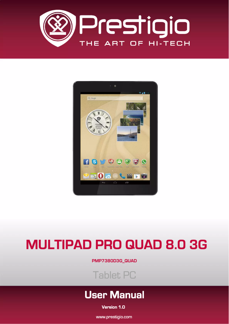 Page 1 de la notice Manuel utilisateur Prestigio MultiPad 4 Pro Quad
