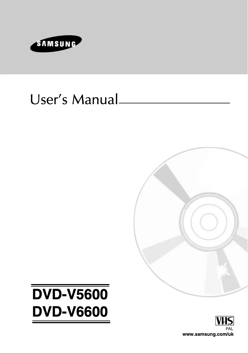 Página 1 del manual Manual de usuario Samsung DVD-V5600