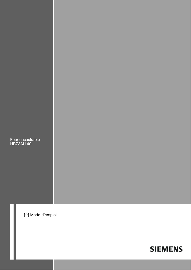 Page 1 de la notice Manuel utilisateur Siemens HB73AU540