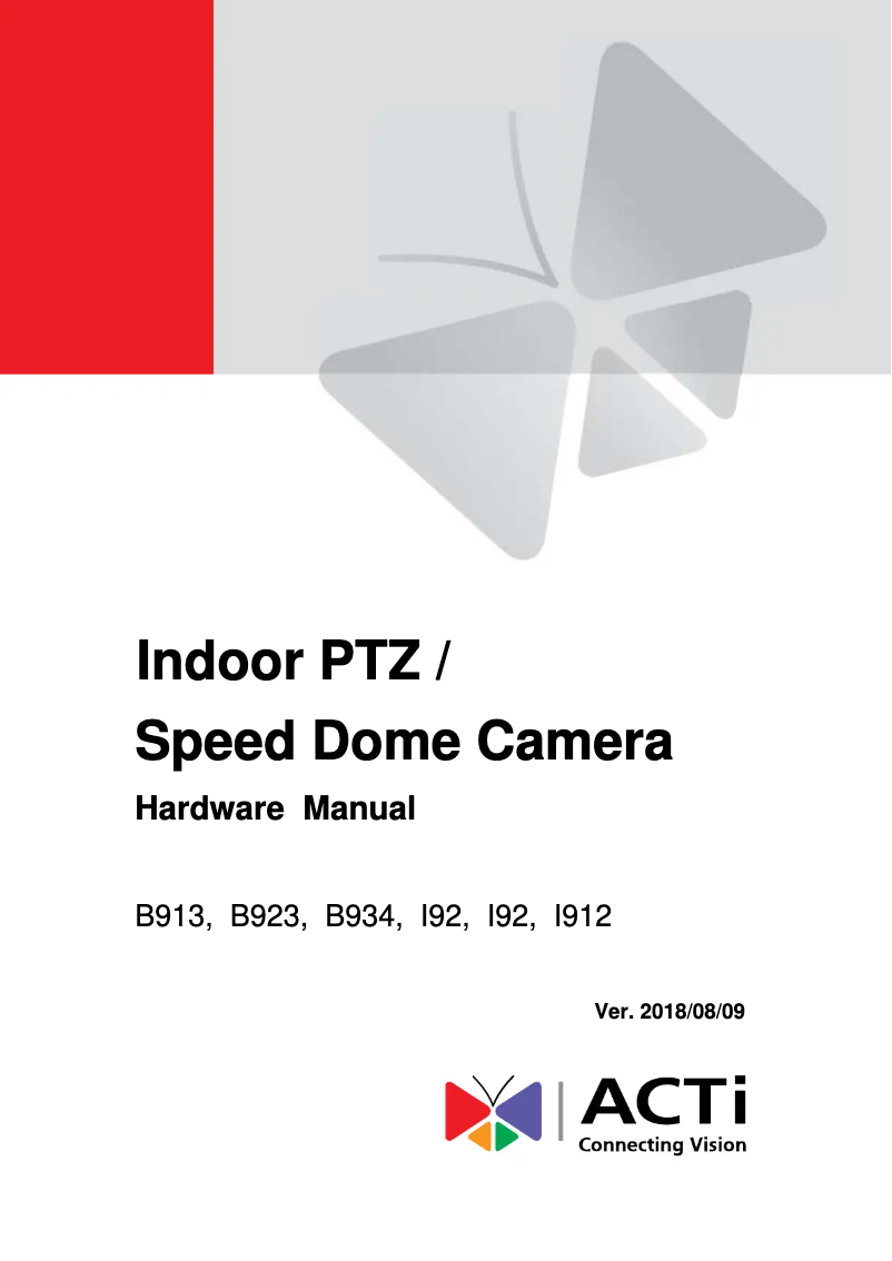 Page 1 de la notice Manuel utilisateur ACTi I92