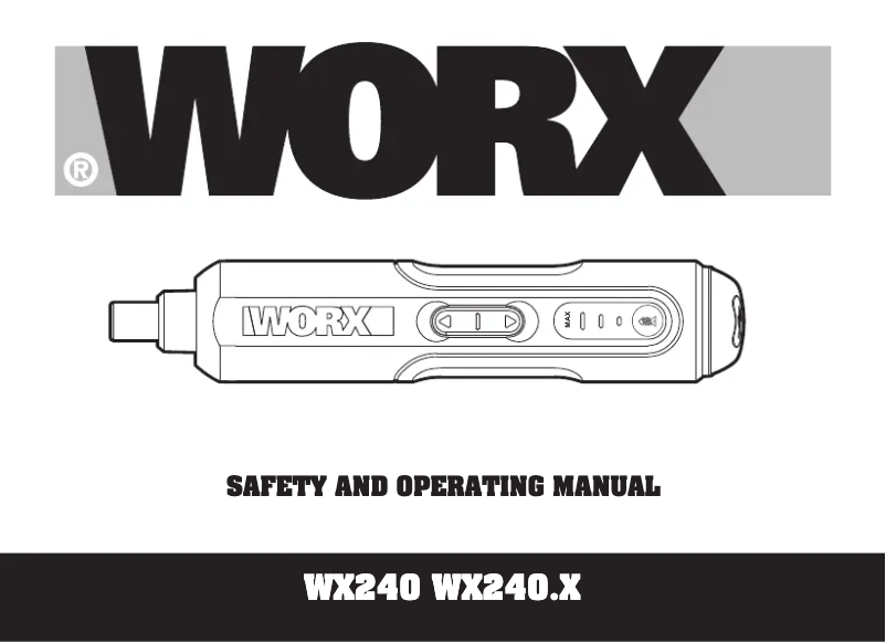 Page 1 de la notice Manuel utilisateur Worx WX240