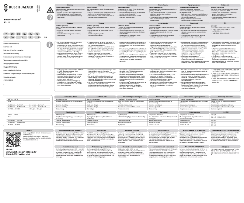 Page 1 de la notice Manuel utilisateur Busch-Jaeger 2CKA008300A0322