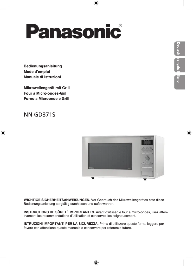 Página 1 del manual Manual de usuario Panasonic NN-GD371