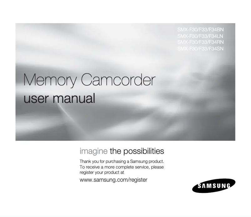Page 1 de la notice Manuel utilisateur Samsung SMX-F33