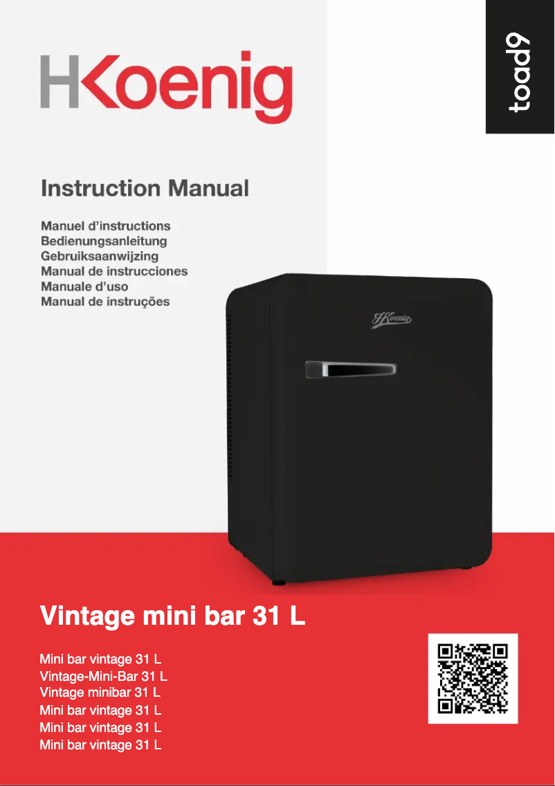 Page 1 de la notice Manuel utilisateur H.Koenig TOAD9