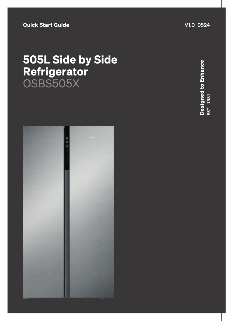 Page 1 of the manual Quick Start Guide Omega OSBS505X