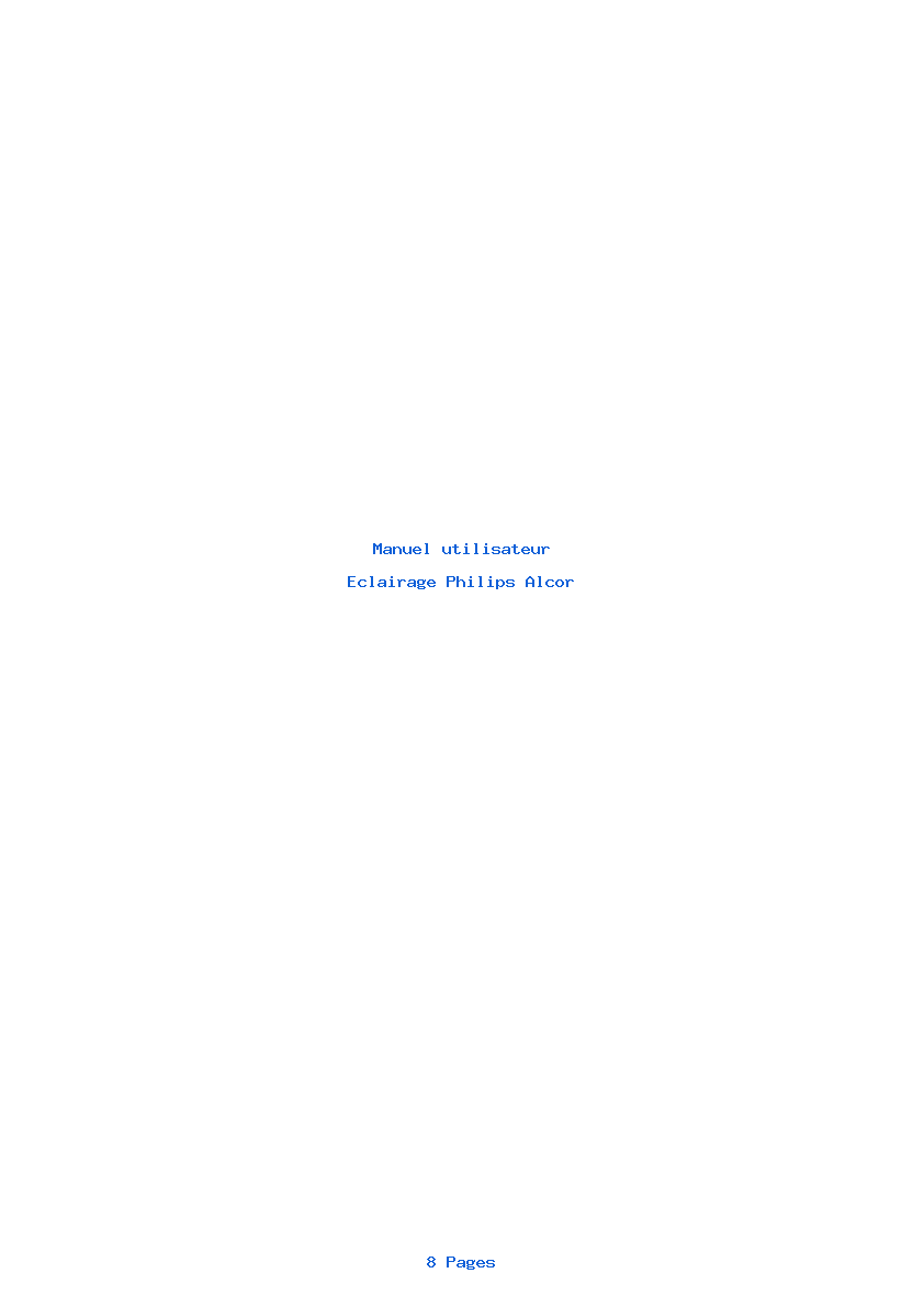 Page 1 de la notice Manuel utilisateur Philips Alcor