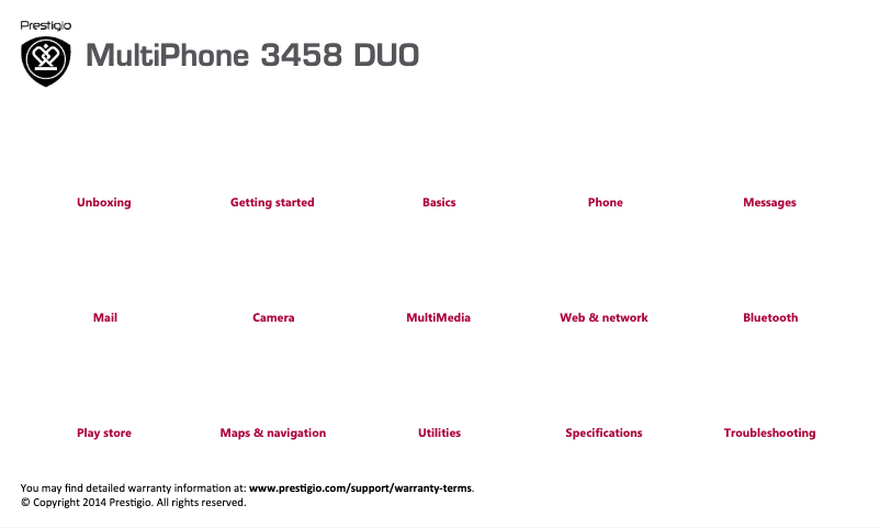 Página 1 del manual Manual de usuario Prestigio Wize Q3