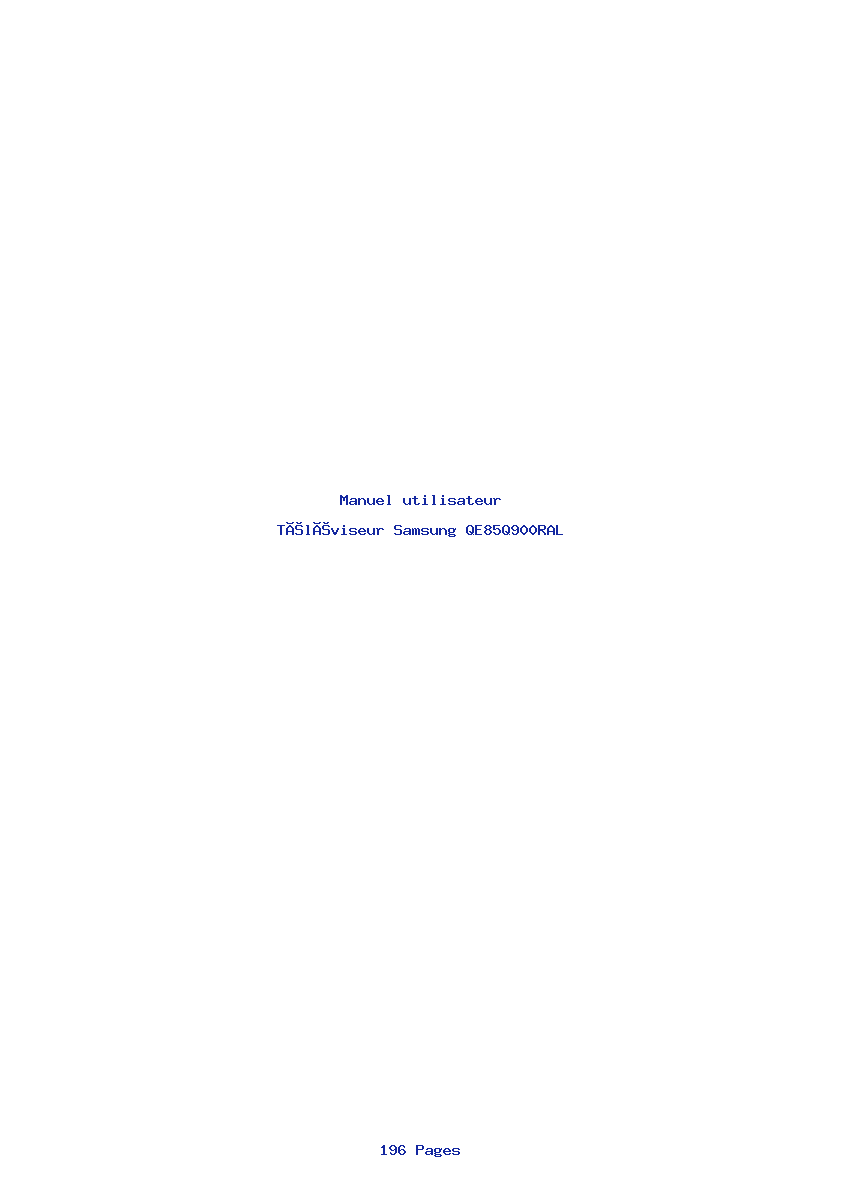 Image de la première page du manuel de l'appareil QE85Q900RAL