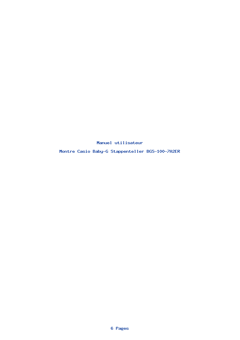 Page 1 de la notice Manuel utilisateur Casio Baby-G Stappenteller BGS-100-7A2ER