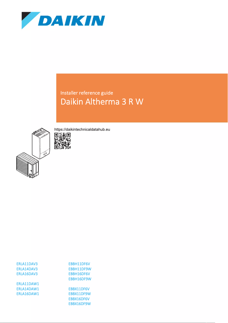 Page 1 de la notice Guide d'installation Daikin EBBX11DF6V