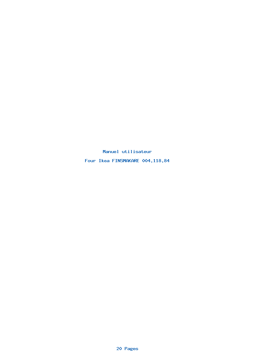 Page 1 de la notice Manuel utilisateur Ikea FINSMAKARE 004.118.84